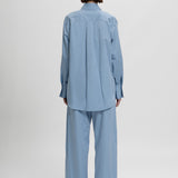 Aura Oversized Shirt in Blue Calcite
