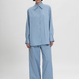 Aura Oversized Shirt in Blue Calcite