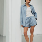 Aura Oversized Shirt in Blue Calcite